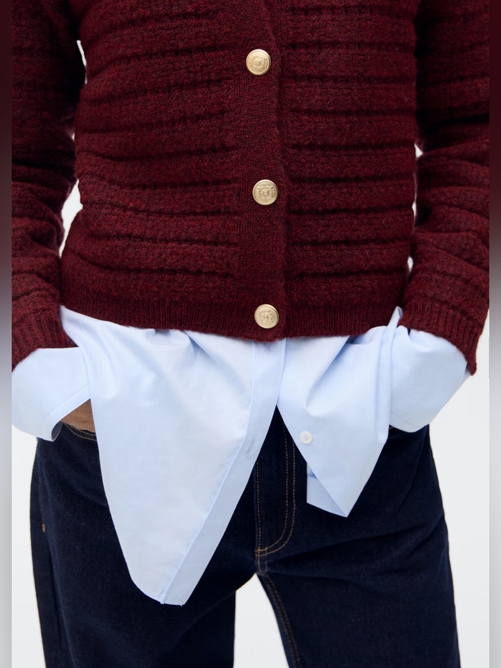 Mango Burgundy Knit cardigan NWT - Picture 6 of 8